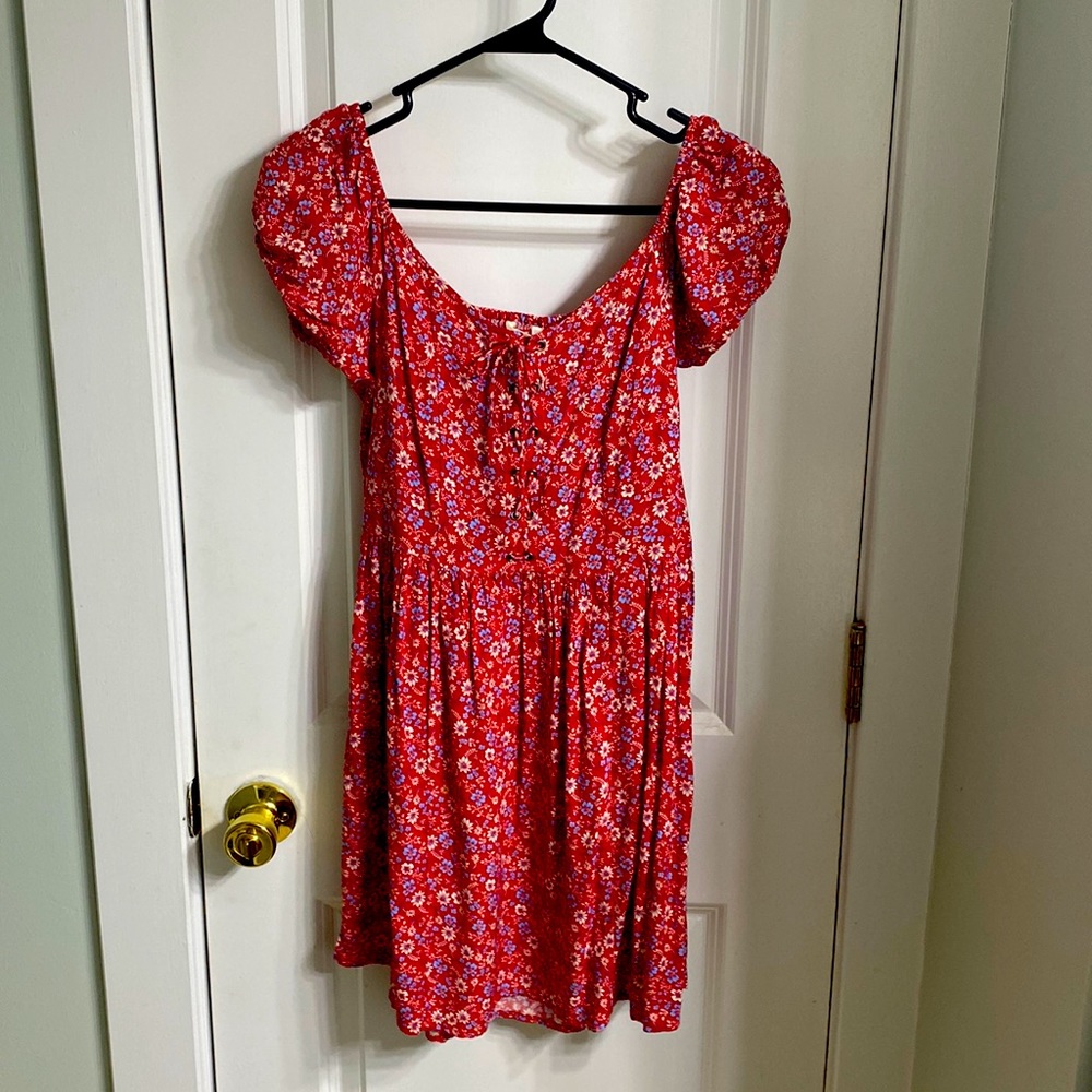 Aeropostal short summer red floral dress size S